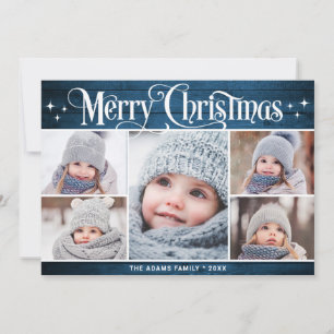 Cartes Pour Fêtes Annuelles Joyeux Noël Rustique 5 PHOTO Salutation