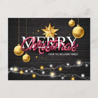 Cartes Pour Fêtes Annuelles Joyeux Noël Rustique Bois Noir Photo moderne