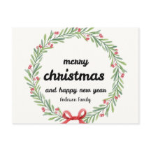 Joyeux Noël Rustique Bonne Année Nom de la famille