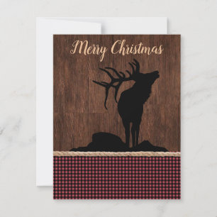 Cartes Pour Fêtes Annuelles Joyeux Noël Rustique Elk