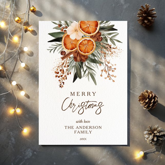 Cartes Pour Fêtes Annuelles Joyeux Noël rustique hiver verdure botanique (Merry Christmas rustic winter botanical greenery Holiday Card editable template instant download)