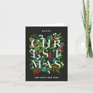 Cartes Pour Fêtes Annuelles Joyeux Noël Rustique Message d'entreprise