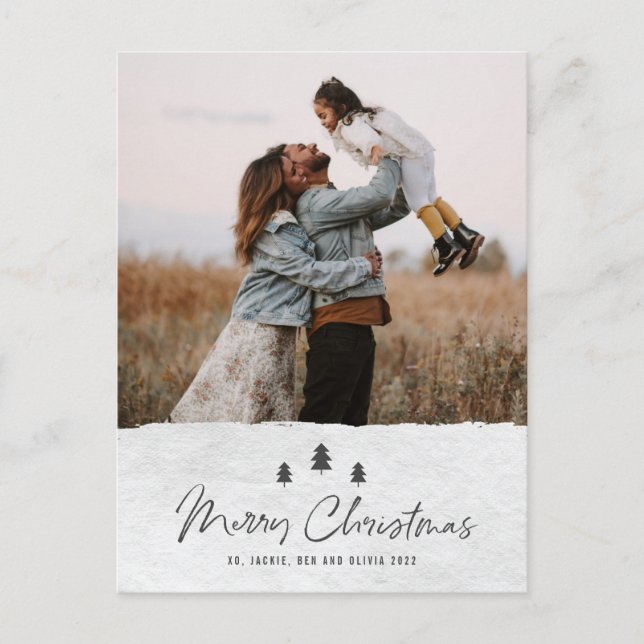 Cartes Pour Fêtes Annuelles Joyeux Noël Rustique moderne 2 Photo (Devant)