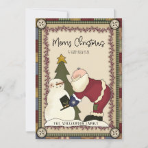 Joyeux Noël rustique pays Père Noël et Snowman