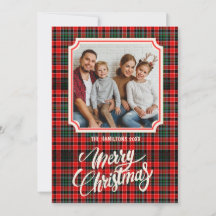 Joyeux Noël Rustique Plaid Photo de famille