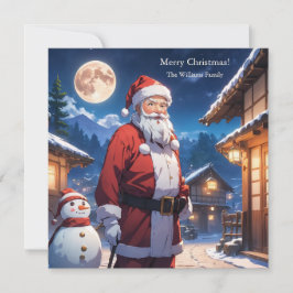 Cartes Pour Fêtes Annuelles Joyeux Noël Santa Clause et Snowman