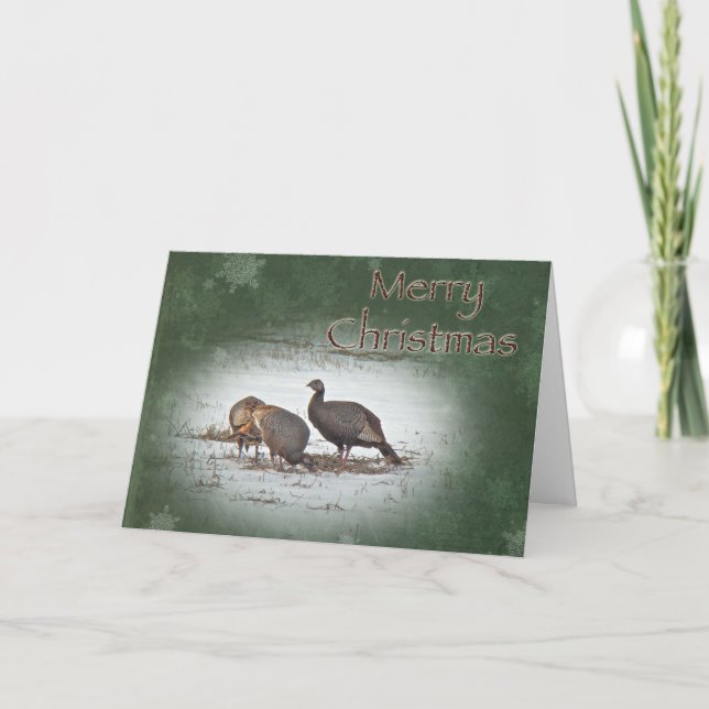 Cartes Pour Fêtes Annuelles Joyeux Noël sauvage Turquie (Devant)