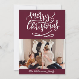 Cartes Pour Fêtes Annuelles Joyeux Noël Script photo Bourgogne