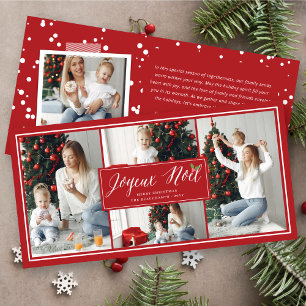 Cartes Pour Fêtes Annuelles Joyeux Noel Script simple Moderne 4 Photo Noël