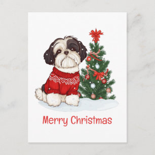 Cartes Pour Fêtes Annuelles Joyeux Noël Shih Tzu Chien