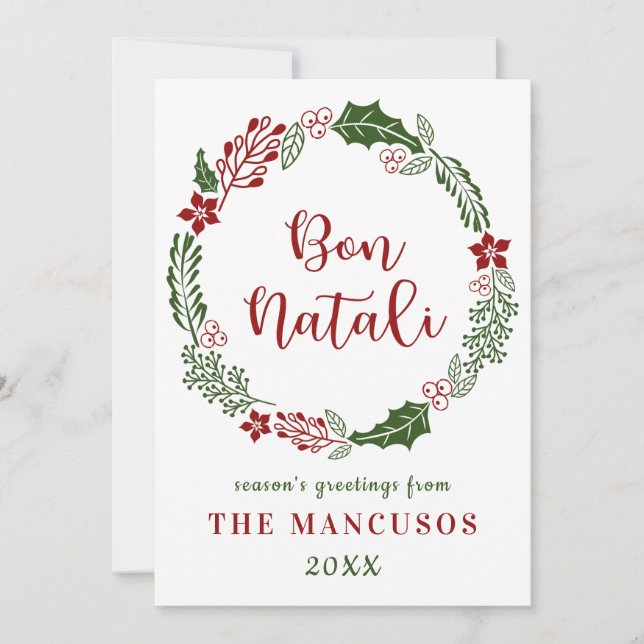 Cartes Pour Fêtes Annuelles Joyeux Noël sicilien, personnalisable (Devant)