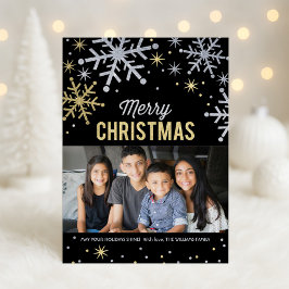 Cartes Pour Fêtes Annuelles Joyeux Noël Silver et Gold Sparkie Photo