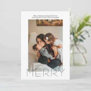 Cartes Pour Fêtes Annuelles Joyeux Noël simple élégant personnalisé