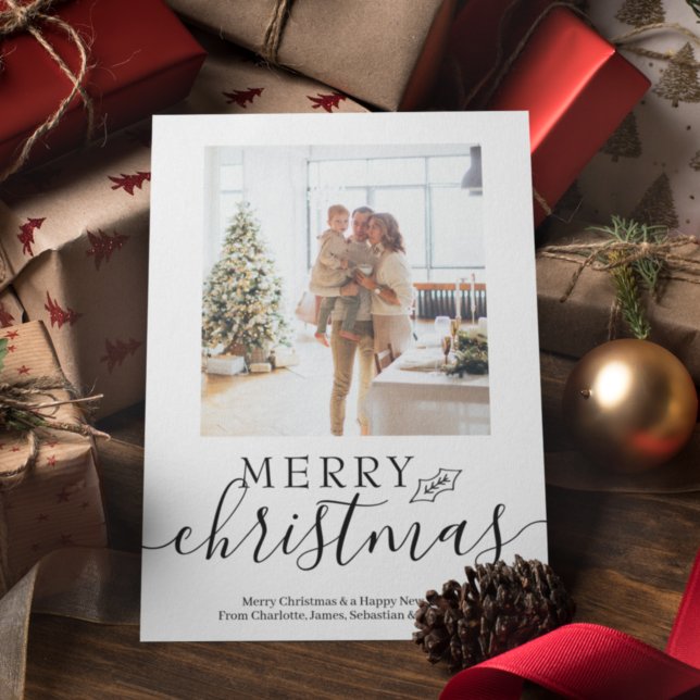 Cartes Pour Fêtes Annuelles Joyeux Noël Simple Élégant Personnalisé (Créateur téléchargé)