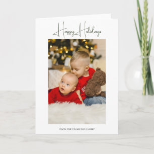 Cartes Pour Fêtes Annuelles Joyeux Noël Simple Élégant Photo Joyeuses Fêtes