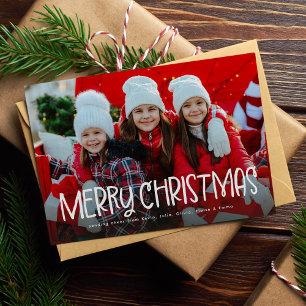 Cartes Pour Fêtes Annuelles Joyeux Noël simple et mignon, une photo amusante