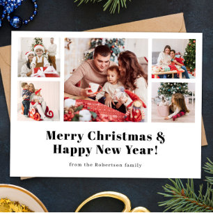 Cartes Pour Fêtes Annuelles Joyeux Noël simple photo moderne