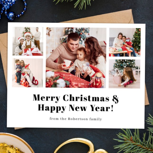 Cartes Pour Fêtes Annuelles Joyeux Noël simple photo moderne (Créateur téléchargé)