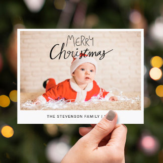 Cartes Pour Fêtes Annuelles Joyeux Noël simple photo moderne