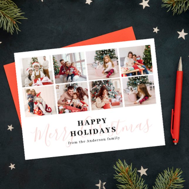 Cartes Pour Fêtes Annuelles Joyeux Noël simple photo moderne (Créateur téléchargé)