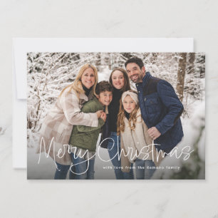 Cartes Pour Fêtes Annuelles Joyeux Noël simple script rouge quatre photo