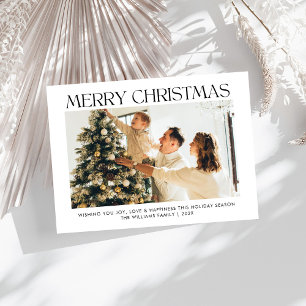 Cartes Pour Fêtes Annuelles Joyeux Noël simple une famille photo
