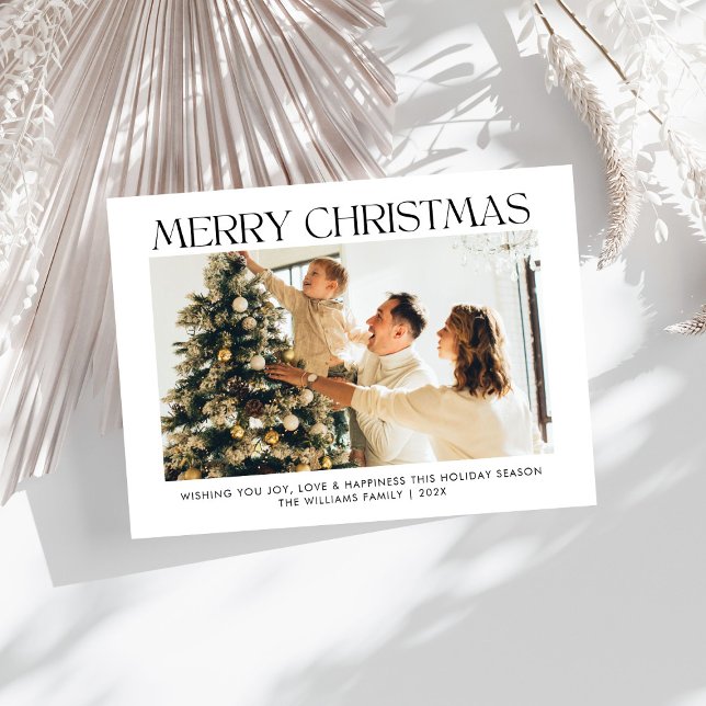 Cartes Pour Fêtes Annuelles Joyeux Noël simple une famille photo (Créateur téléchargé)