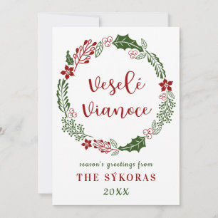 Cartes Pour Fêtes Annuelles Joyeux Noël slovaque, personnalisé