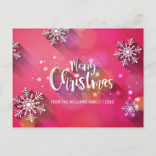 Cartes Pour Fêtes Annuelles Joyeux Noël Snowflakes Photo famille moderne
