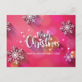 Cartes Pour Fêtes Annuelles Joyeux Noël Snowflakes Photo famille moderne