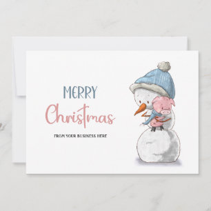 Cartes Pour Fêtes Annuelles Joyeux Noël Snowman Pig Business Logo