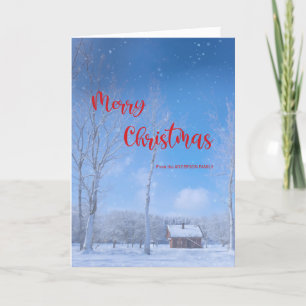 Cartes Pour Fêtes Annuelles Joyeux Noël Snowy Cabine d'hiver Dreamy