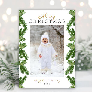 Cartes Pour Fêtes Annuelles Joyeux Noël Snowy Pine