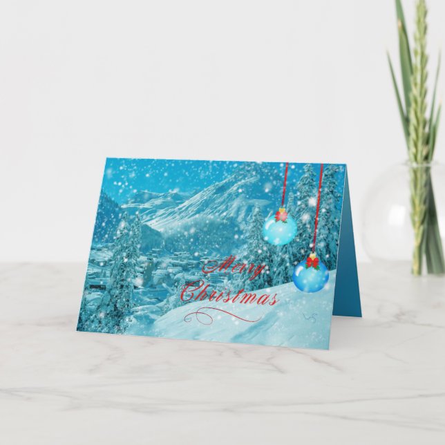 Cartes Pour Fêtes Annuelles Joyeux Noël Snowy Winter Village (Devant)
