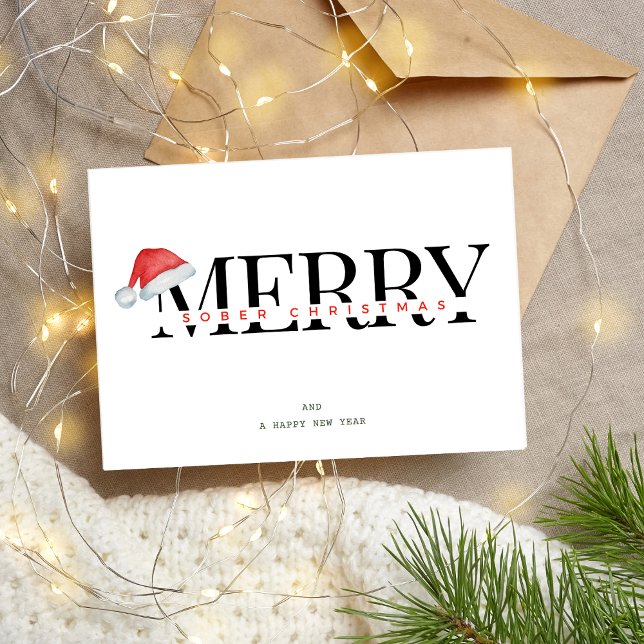 Cartes Pour Fêtes Annuelles Joyeux Noël Sober, Sober Support Minimal Noël (Créateur téléchargé)