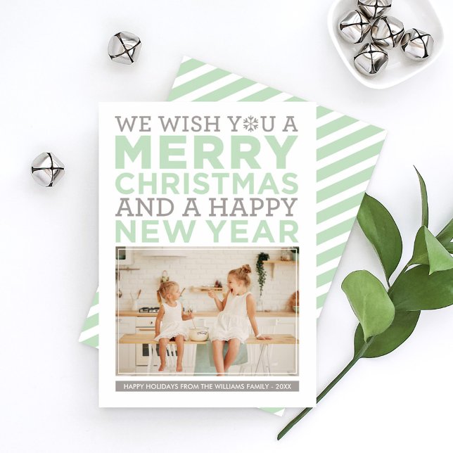 Cartes Pour Fêtes Annuelles Joyeux Noël Souhaits de Monnaie Vert Photo (Créateur téléchargé)