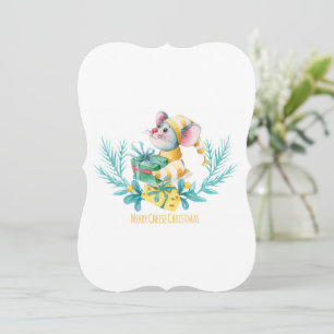 Cartes Pour Fêtes Annuelles Joyeux Noël Souris Simple mignonne Noël