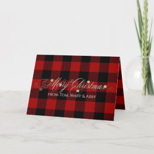 Cartes Pour Fêtes Annuelles Joyeux Noël sur Buffalo Plaid
