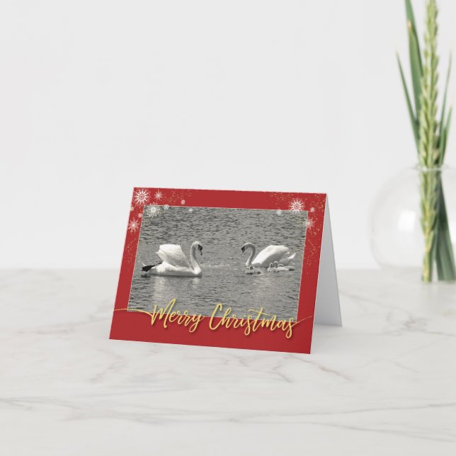 Cartes Pour Fêtes Annuelles Joyeux Noël Swan (Devant)