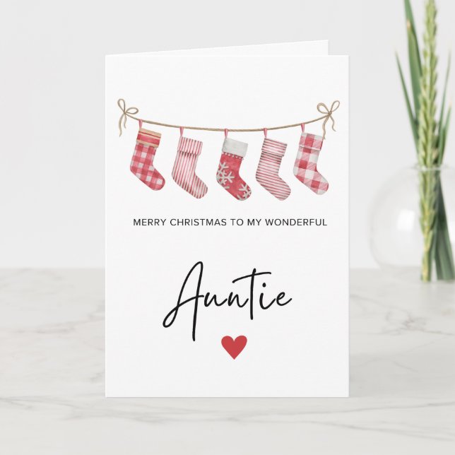 Cartes Pour Fêtes Annuelles Joyeux Noël Tatie Mignonne Pliée (Devant)