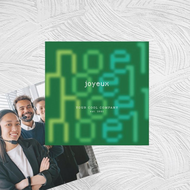 CARTES POUR FÊTES ANNUELLES JOYEUX NOEL TECH FONT PHOTO D'ENTREPRISE NOËL (Créateur téléchargé)