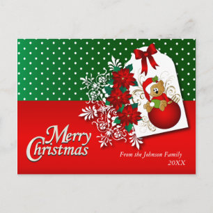 Cartes Pour Fêtes Annuelles Joyeux Noël Teddy Bear