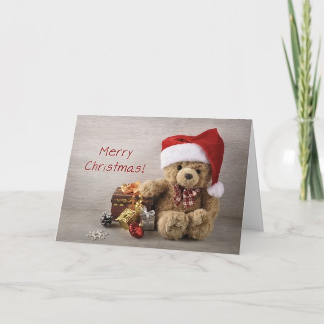 Cartes Pour Fêtes Annuelles Joyeux Noël Teddy Bear (Devant)