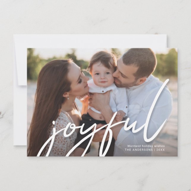Cartes Pour Fêtes Annuelles Joyeux Noël tendance écriture manuscrite Script Ph (Devant)