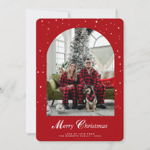 Cartes Pour Fêtes Annuelles Joyeux Noël tendance Elegant Arc Photo