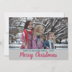 Cartes Pour Fêtes Annuelles Joyeux Noël tendance Pinceau rose Script photo
