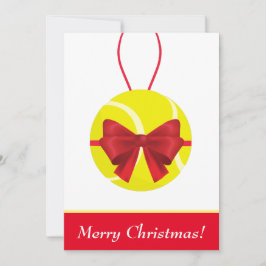 Cartes Pour Fêtes Annuelles Joyeux Noël Tennis Ball Cadeau & Red Bow Holiday