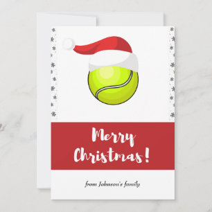 Cartes Pour Fêtes Annuelles Joyeux Noël Tennis Ball & Santa Hat Snowflake