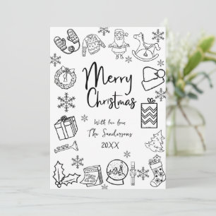 Cartes Pour Fêtes Annuelles Joyeux Noël tiré à la main