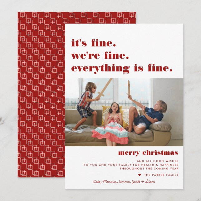 Cartes Pour Fêtes Annuelles Joyeux Noël | Tout est fin vacances drôle (Devant / Derrière)